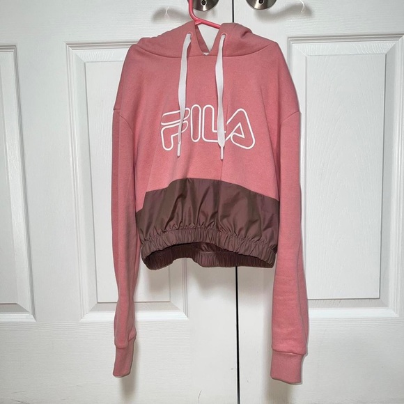 FILA pink and maroon cropped sweatshirt - Picture 1 of 3